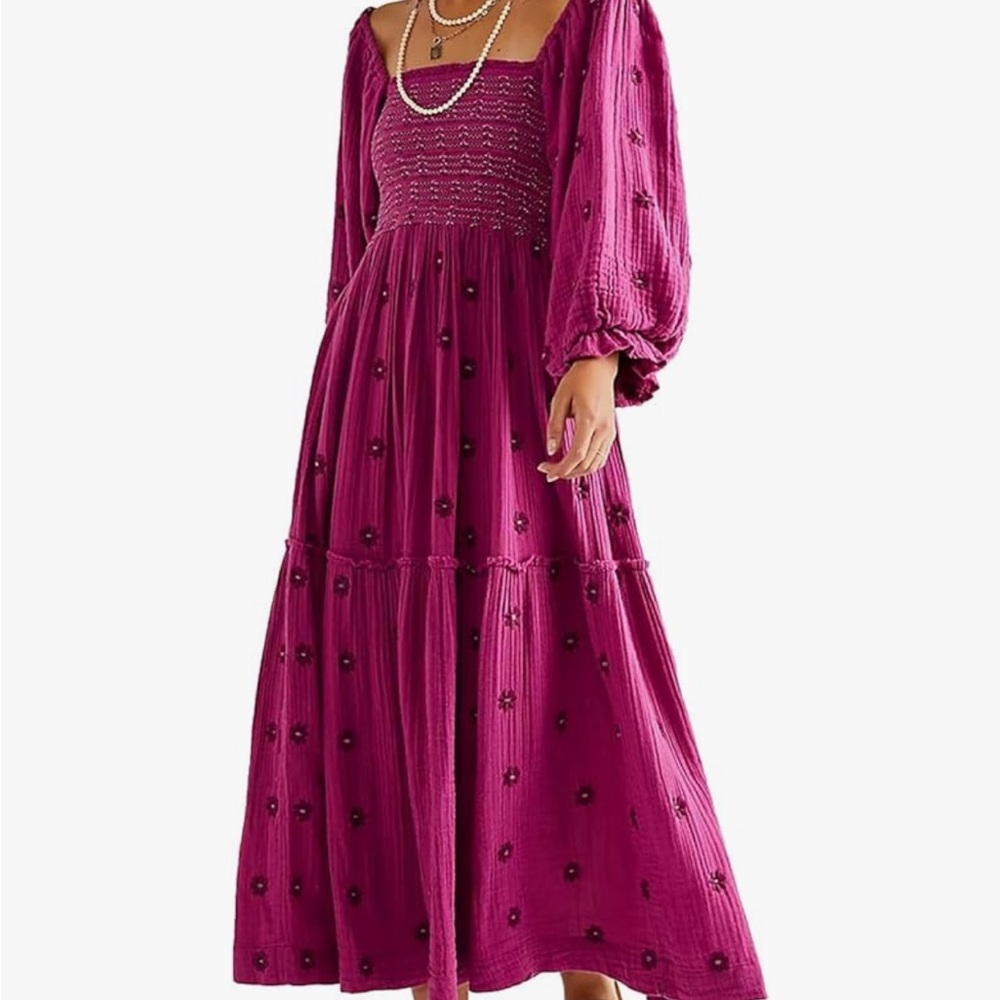 Elegant Magenta Maxi Dress